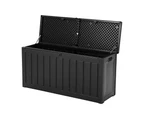 Gardeon Outdoor Storage Box 240L Container Lockable Garden Bench Tool Shed Black