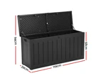 Gardeon Outdoor Storage Box 240L Container Lockable Garden Bench Tool Shed Black