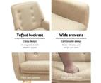 Artiss Armchair Lounge Chair Accent Armchairs Fabric Single Sofa Chairs Beige