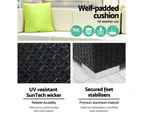 Gardeon 5-Piece Outdoor Rattan Sofa Set Couch Lounge Setting - Black