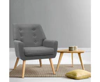 Artiss Armchair Lounge Chair Fabric Sofa Accent Chairs Tub Armchairs Grey