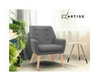 Artiss Armchair Lounge Chair Fabric Sofa Accent Chairs Tub Armchairs Grey