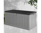 Gardeon Outdoor Storage Box 270L Container Lockable Garden Bench Tool Shed Grey