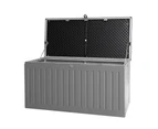 Gardeon Outdoor Storage Box 270L Container Lockable Garden Bench Tool Shed Grey