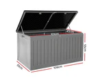 Gardeon Outdoor Storage Box 270L Container Lockable Garden Bench Tool Shed Grey