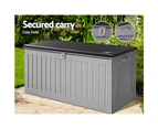 Gardeon Outdoor Storage Box 270L Container Lockable Garden Bench Tool Shed Grey