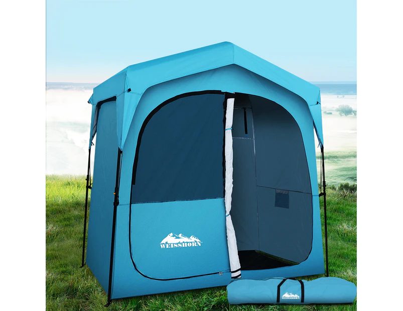 Weisshorn Pop Up Camping Shower Tent Portable Toilet Outdoor Change Room Blue