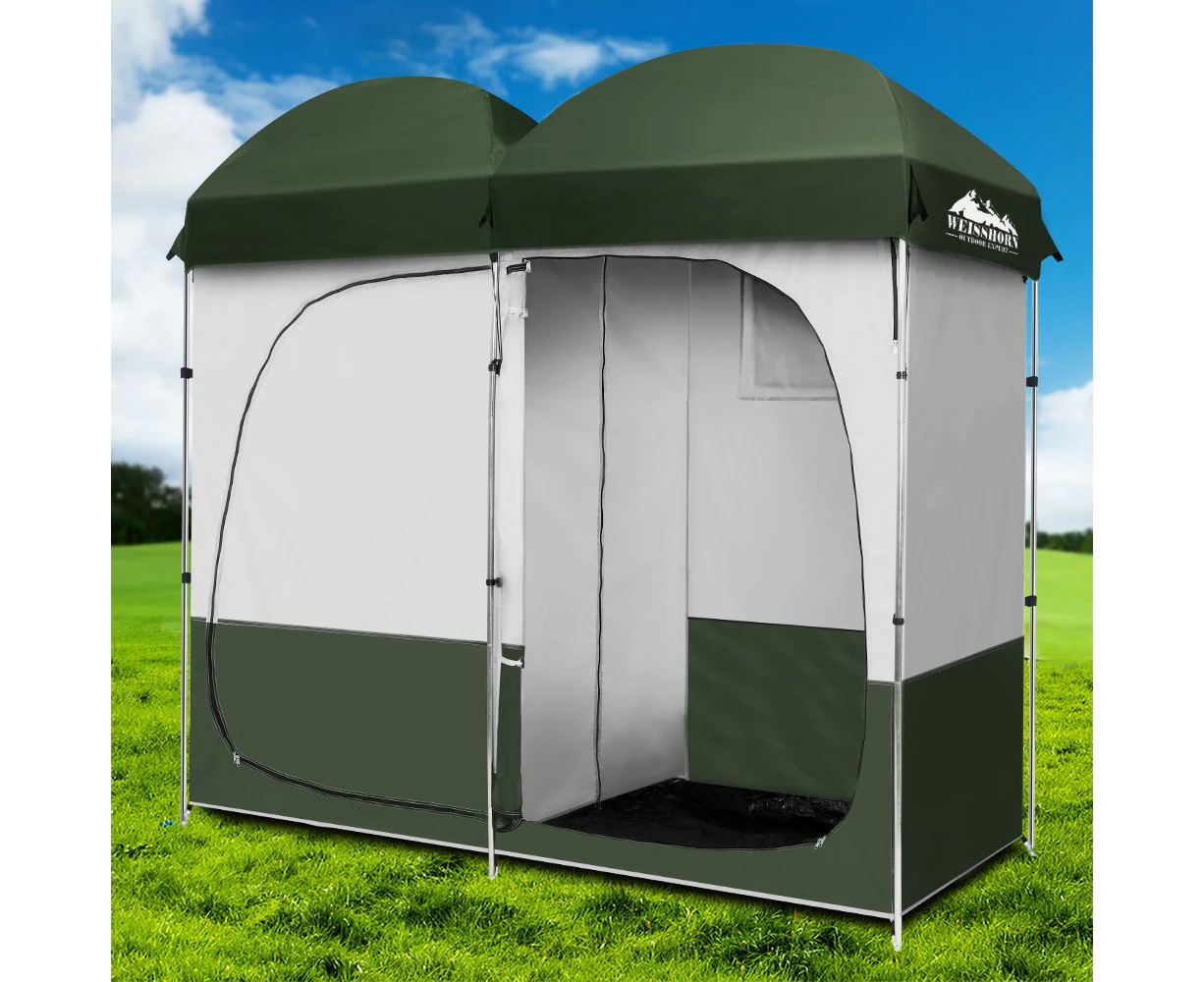 Weisshorn Double Camping Shower Toilet Tent Outdoor Portable Change Room