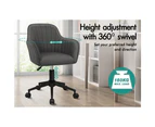 ALFORDSON Office Chair Fabric Armchair Alvis Dark Grey