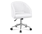 ALFORDSON Velvet Office Chair Swivel Armchair Work Study Seat Adult Kids White