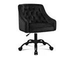 ALFORDSON Velvet Office Chair Computer Swivel Armchair Work Adult Kids Black