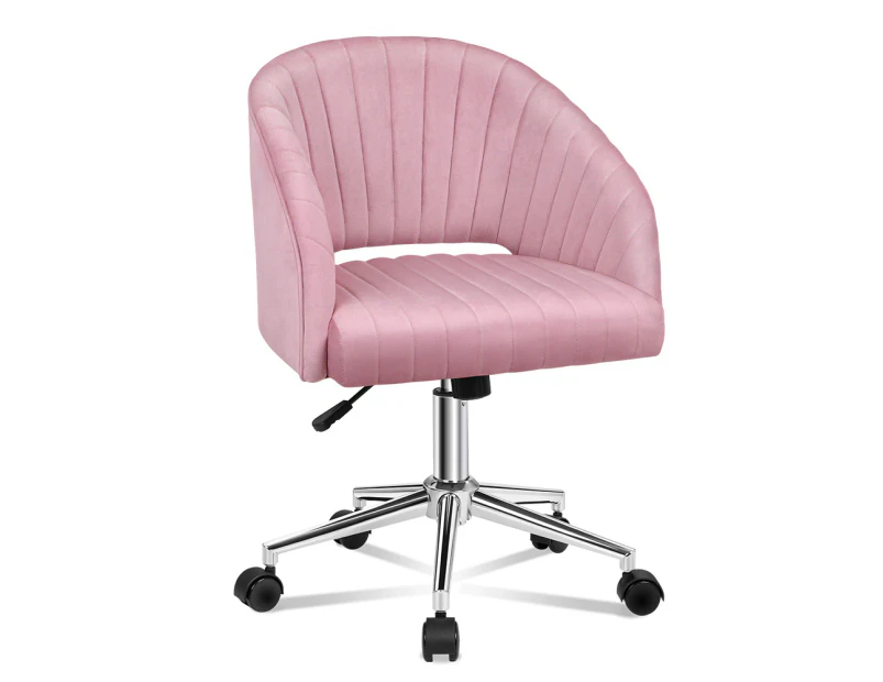 ALFORDSON Velvet Office Chair Swivel Armchair Computer Seat Adult Kids Pink