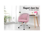 ALFORDSON Velvet Office Chair Swivel Armchair Computer Seat Adult Kids Pink