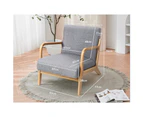 ALFORDSON Wooden Armchair Fabric Lounge Chair Grey