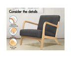 ALFORDSON Wooden Armchair Fabric Lounge Chair Dark Grey