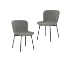 Set Of 2 Stevie Fabric Modern Kitchen Dining Chair - Grey - Grey