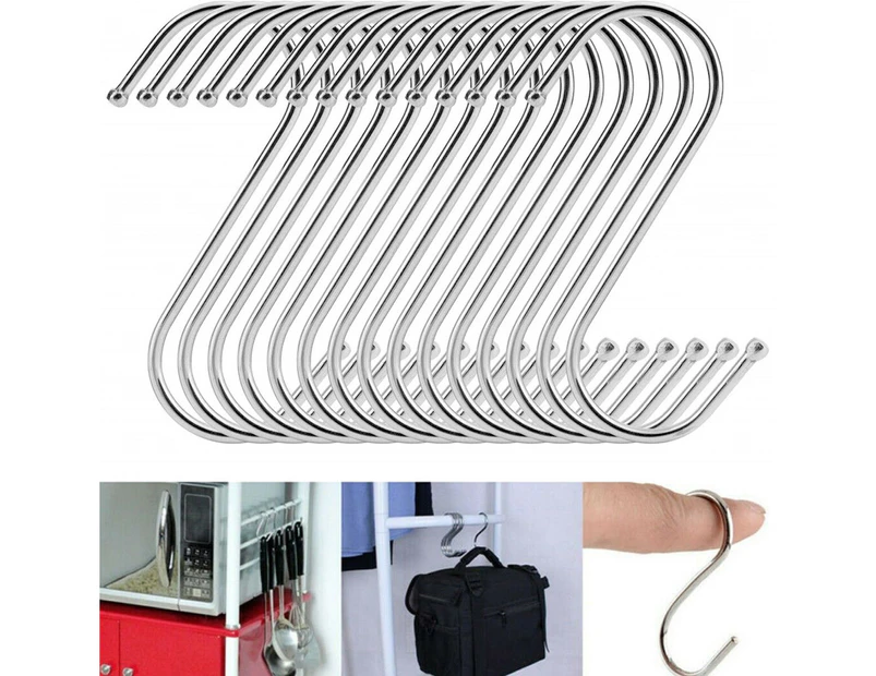 10pcs Steel S Shape Hooks Kitchen Hanger Rack Clothes Hanging Plant Holders 2INCH