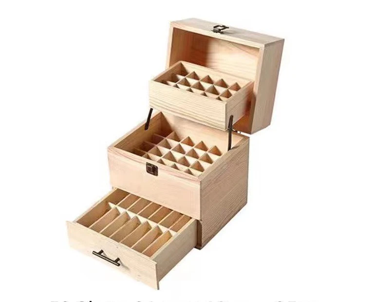 Essential Oil Storage Box Wooden 59 Slot Aromatherapy Organiser Case