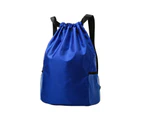 Outdoor Backpack Drawstring Closure Packable High Capacity Strong Load Bearing Tear-resistant Large Store Space Splash Proof Bundle Rope Sport Backpack - Blue