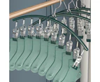 Laundry Drying Rack Clothes Hanger Clothespins Indoor Space Saver Hanging Clothing Organizer Mitten Sock Hangers-green