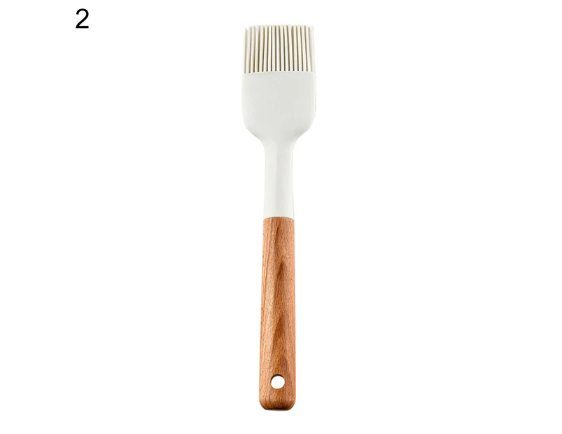 Special Oil Brush Silicone Comfortable Grip Food Tong - White 2