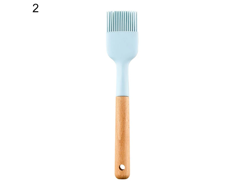 Special Oil Brush Silicone Comfortable Grip Food Tong - Blue 2