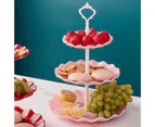 Stylish Snack Plate PP Creative Refreshment Cake Stand - Pink