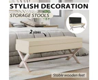 vidaXL Storage Stool Fabric Home Ottoman Footrest 110x45x49 cm/45x45x49 cm