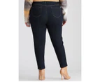 Beme Mid Rise Core Short Length Jeans - Plus Size Womens - Dark Wash