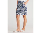 Katies Cotton Blend Casual Skirts - Womens - Blue Tropical