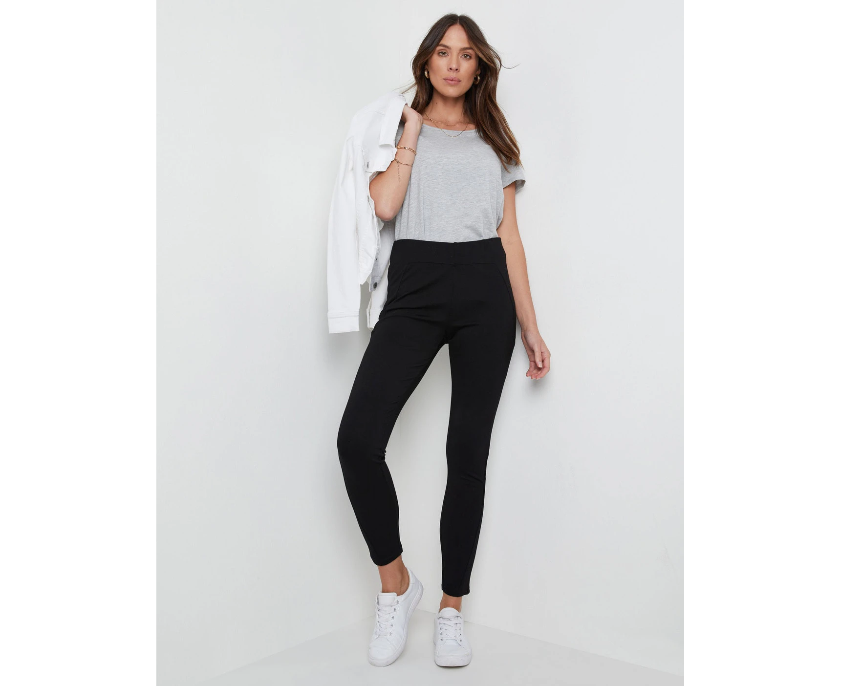 Katies Full Length Ponte Pants - Womens - Black