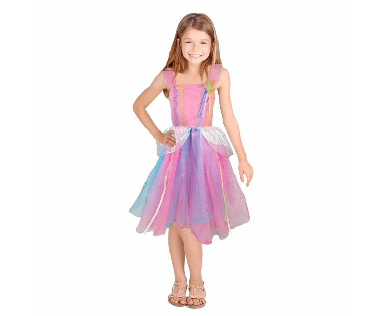 All Dressed Up Rainbow Star Dress 3-5 Years - Pink