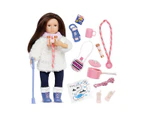 Lori Dolls - Mini Adventure Doll & Hiking Accessories - Winter Clothes & Accessories for 15 cm Dolls - Boots, Flashlight, Map & More - Toys for Kids - Fara