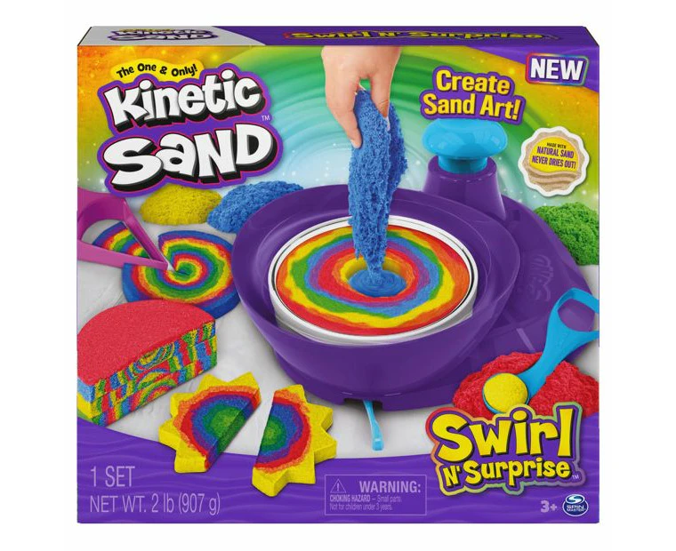 Spin Master Kinetic Sand Swirl N Surprise Sensory/Tactile Play Kids Toy 3+