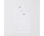 Target 3 Pack Organic Cotton Girls Vests - White