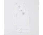 Target 3 Pack Organic Cotton Girls Vests - White