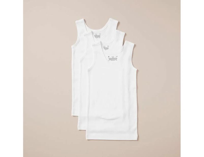 Target 3 Pack Organic Cotton Vests - White