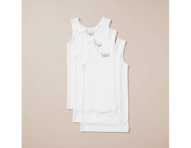 Target 3 Pack Organic Cotton Vests - White