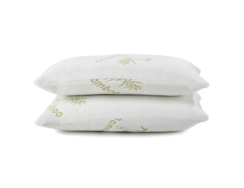 1 4x Bamboo Pillow Memory Foam Contour Fabric Soft Extra Large King Size 90x48cm - 2X