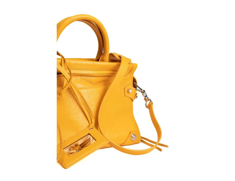 Balenciaga Bistro Panier Bag Woven Faux Leather XS Yellow  eBay