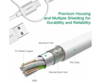 UGREEN 1M 3 in 1 Multi USB Charging Cable Lightning Type C Micro USB Quick Charge White