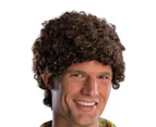 Brunette Brown Tight Afro Wig Curl Hair Dress Up Adult Party Costume Accessory