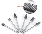 Carbide Burr Set Rotary Files Tungsten Steel 10pcs Diameter Cutter Head For 3mm Burr 6mm Shank The Drill Bit Carving Metal Cutting Polishing Engraving Dril