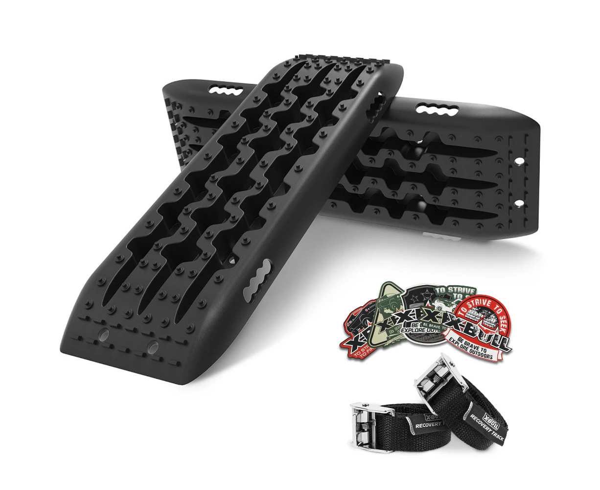 X-BULL Recovery tracks Boards Traction 2pcs Sand Tracks Snow Mud trucks 10T 4WD Black