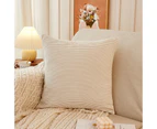 Soft Cushion Covers for Couch Bedroom Sofa Throw Pillow Covers Corduroy Stripe Pattern Square