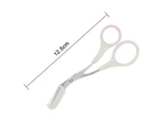White-Eyebrow Comb Scissors Curved Eyebrow Trimmer Grooming Small Scissors with Comb Stainless Steel Eyebrow Eyelash Hair Remove Tool