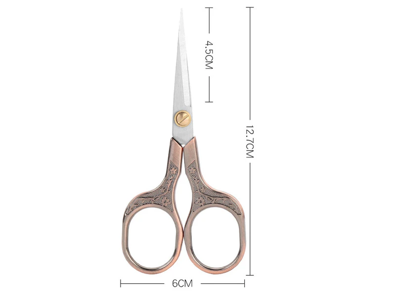 Red copper-Scissors for Embroidery, Embroidery Scissors Stainless Steel Sharp Pointed Scissors Tip Detail Shears for DIY Craft