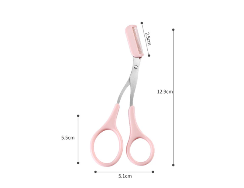 pink-Eyebrow Trimmer with Razors, Eyebrow Scissors Comb for Women and Men, All-in-One Shaper Epilator Hair Remover
