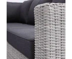 Outdoor Milano Outdoor Lounge With Built In Corner Table - Package J - Brushed Grey and Denim cushion - Outdoor Wicker Lounges