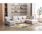 Foret 1pc Sofa Modular Extension Lounge Couch Fabric Right Seater Chaise Ottoman Beige
